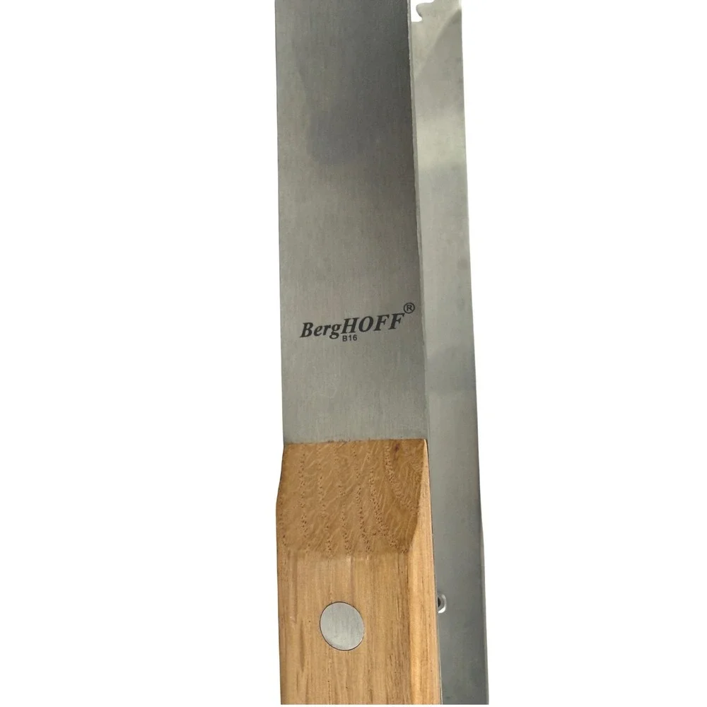 BergHOFF Stainless Steel BBQ Grill Tongs Wood Handle‎ Extra Long 15